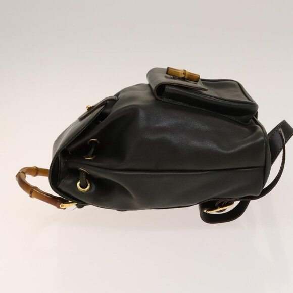GUCCI Bamboo Backpack Leather Outlet Khaki Gold 003 3444 0030 Auth main image 6